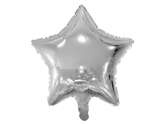 Balon foliowy GWIAZDKA, 48 cm, srebrna, 1 szt.