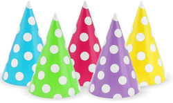 Czapeczki papierowe Groszki, 5 szt.