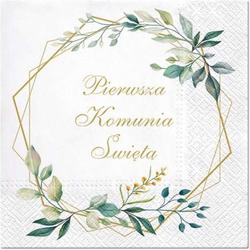 Zestaw KOMUNIA Bieżnik Serwetki Kieszonki Sztućce
