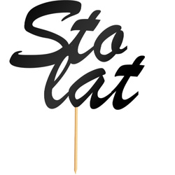 Topper na Tort STO LAT Urodziny CZARNY