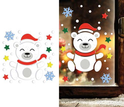 Dekoracja Ozdoba Żelowa na Okno MIŚ Zima