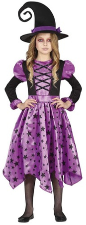 Kostium Strój CZAROWNICA Wiedźma Gwiazdki 5-6 lat