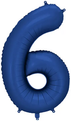 Balon foliowy Cyfra "6" Satyna GRANAT, 86cm, 1szt