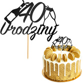Topper na Tort 40 URODZINY Party CZARNY
