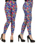 Spodnie LEGGINSY Kolorowe Disco LATA 90, M