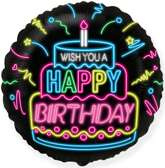 Balon foliowy 18" FX - Happy Birthday- NEON