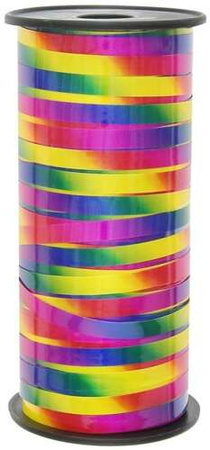 Wstążka Tasiemka Lustrzana Tęczowa 0,5cm x 92m