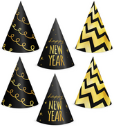 Czapeczki Papierowe Happy New Year Sylwester 6szt.