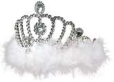 Diadem Tiara BIAŁA Z PUSZKIEM Futerkiem Królowa