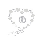 Serwetki ślubne Srebrne Obrączki 33x33 cm, 1 op.