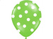 Balony 14'' zielone w białe kropki, 5  szt.
