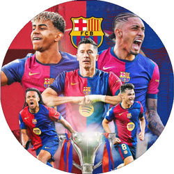 Opłatek tortowy 14 cm, FC Barcelona 1 szt.