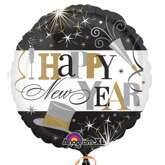 Balon foliowy Happy New Year, 45 cm, 1 szt.