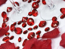 Diamentowe konfetti 20 mm, bordo, 10 szt.