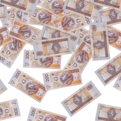 Tuba Konfetti Banknoty 200 Złotych, 60cm