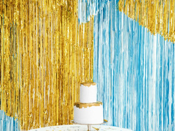 Kurtyna Party, niebieski, 90x250cm, 1 szt.