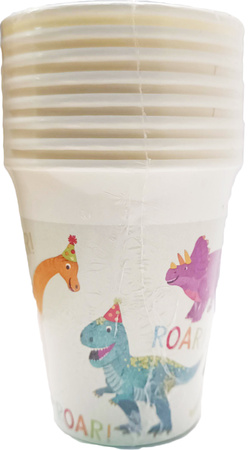 KUBECZKI Papierowe Wesołe DINOZAUR 200ml 8szt