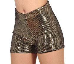 SPODENKI Krótkie ZŁOTE Cekiny Disco Party, L