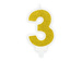 Świeczka cyferka 3 złota, 1 szt.