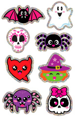 Naklejki Ozdobne Kolorowe Holograficzne HALLOWEEN