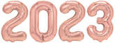 Zestaw Balonów Foliowych 2023 40 cm różowe złoto