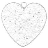 Serce metalowe z nićmi, białe, 25x25 cm 1 szt.