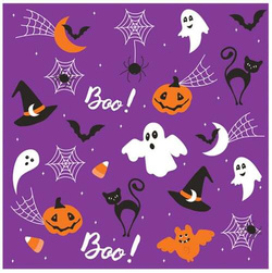 Serwetki Fioletowe HALLOWEEN Dynia 33x33cm 20szt.