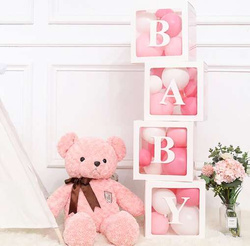 Pudełko box DEKORACYJNY BABY białe 30x30x30cm 4szt