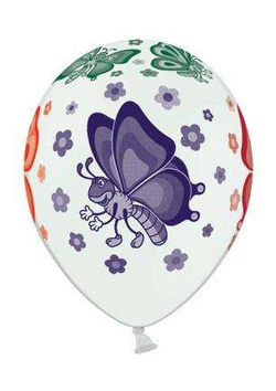 Balony 14" Pastel White Motylki 5 szt.
