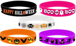 Bransoletki OPASKI SILOKONOWE Mix Halloween 5szt.