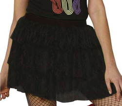 Spódniczka Koronkowa CZARNA Neon DISCO Lata 80