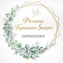 Zaproszenia Komunijne Heksagon, 8 szt.