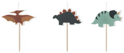 Świeczki urodzinowe Dinozaury, 3 cm 3szt.