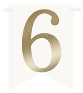 Flagietka, Cyfra 6, Złota, 1 szt.