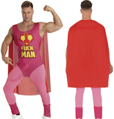 Strój Kostium Zabawny Superbohater FUCKMAN HERO, L