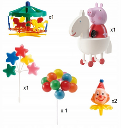 Dekoracja na Tort ŚWINKA PEPPA Pig Urodziny 6el.