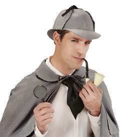 Zestaw DETEKTYWA Sherlock Fajka Czapka Lupa