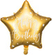 Balon foliowy Happy Birthday, 40cm, złoty