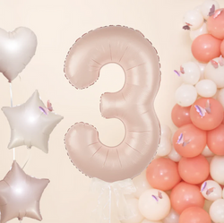 Balon foliowy cyfra 3 karmelowy 100cm