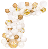 Girlanda balonowa, Biała Złota, 1 kpl.