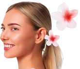 Spinka Włosów Klips Biało-Czerwony Kwiat Aloha 8cm