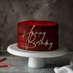Topper na Bok Tort HAPPY BIRTHDAY Akryl Złoty