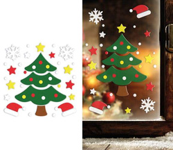 Dekoracja Ozdoba Żelowa na Okno CHOINKA Zima