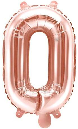 Balon foliowy Litera "O", 35cm, różowe złoto 1szt.