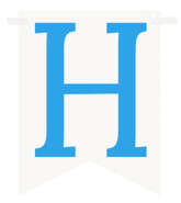 Flagietka, Litera H, Niebieska, 1 szt.