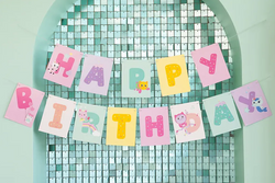 Baner Happy Birthday Koci Domek Gabi, 180 x 15 cm