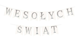 Baner WESOŁYCH ŚWIĄT, Srebrny, 1kpl.