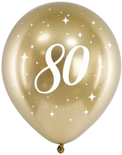 Balony Glossy 30cm, 80, złoty, 6szt.