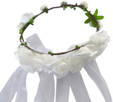 Opaska na Głowę Wianek Komunijny Białe Róże