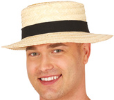 KAPELUSZ SŁOMKOWY z Czarną Tasiemką Letni Wakacje